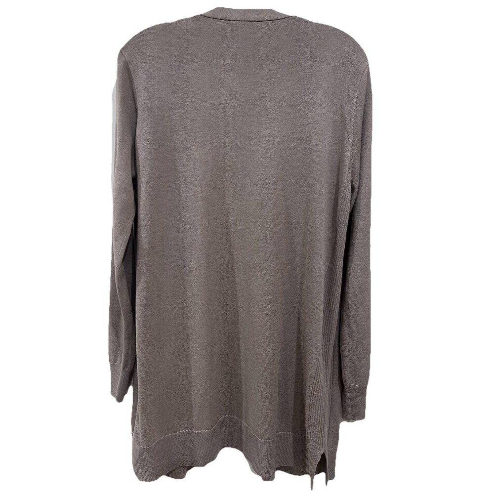 NWT Matty M Women’s Heather Taupe Beige Long Open Cardigan Sweater Large Pockets - Picture 5 of 6